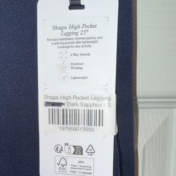 🆕‼️ - NWT - Varley Shape High Pocket Leggings - Dark Sapphire - Size S - Picture 3 of 6